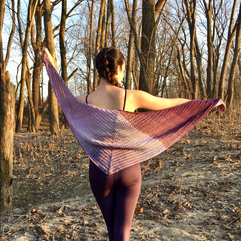 Triangle scarf/shawl hand made crochet